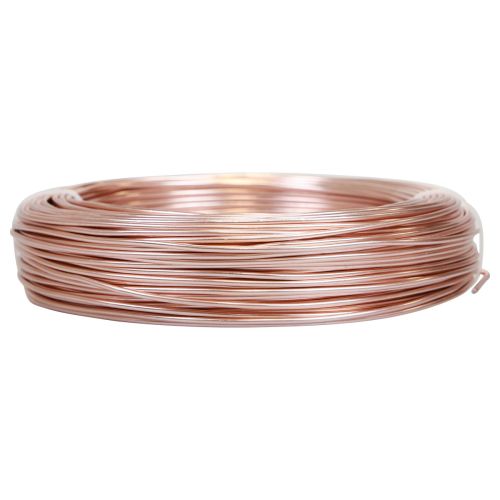 Prodotto Filo di alluminio 2 mm, 60 m, 500 g oro rosa - Filo flessibile per gioielli per lavori artigianali, decorazioni e forniture per fioristi