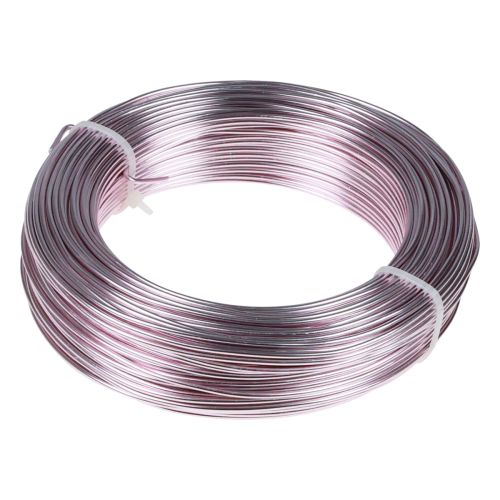 Floristik24 Filo di alluminio Ø2mm filo decorativo rosa rotondo 480g