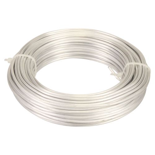 Floristik24 Filo di alluminio filo di alluminio 3 mm filo per gioielli bianco-argento opaco 500 g