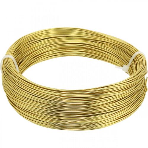 Floristik24 Filo di alluminio Ø1mm filo decorativo oro tondo 120g