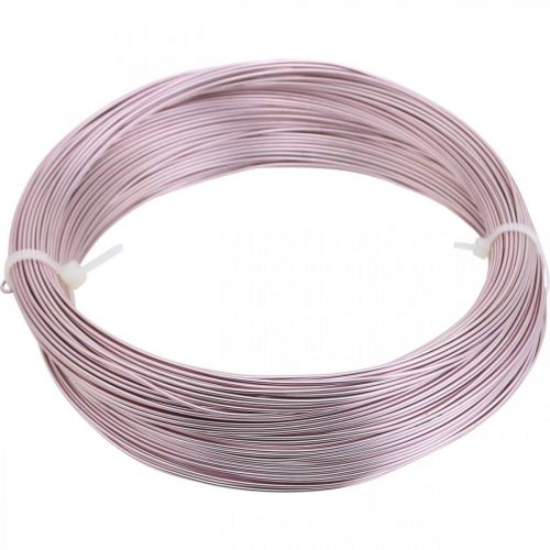 Floristik24 Filo di alluminio Ø1mm filo decorativo rosa tondo 120g