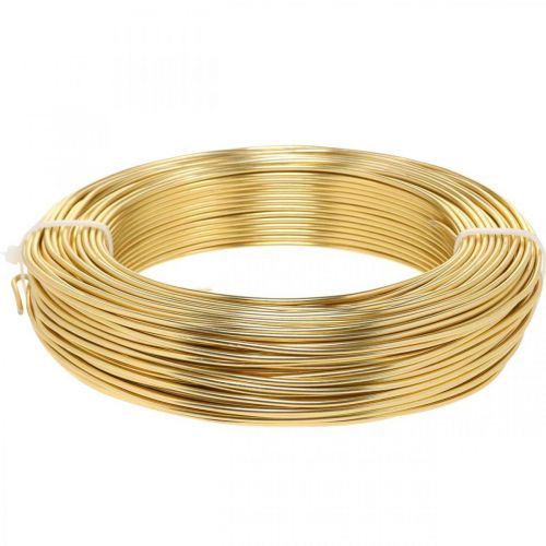 Floristik24 Filo di alluminio oro Ø2mm filo decorativo filo artigianale tondo 500g 60m