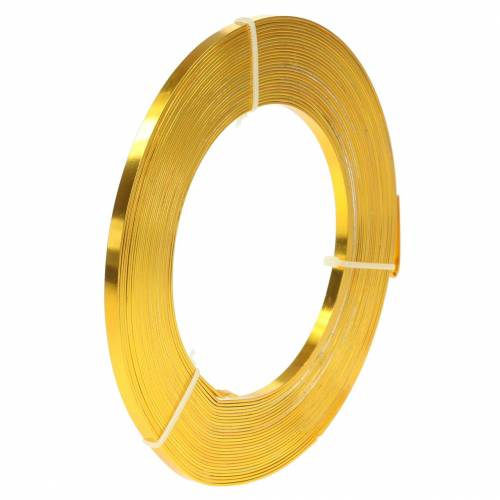Floristik24 Cavo piatto in alluminio 5mm 10m filo artigianale giallo sole