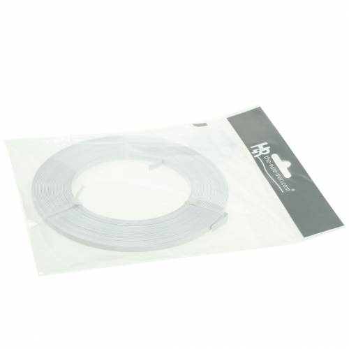 Floristik24 Filo piatto in alluminio da 5 mm 10 m Filo per perline bianco