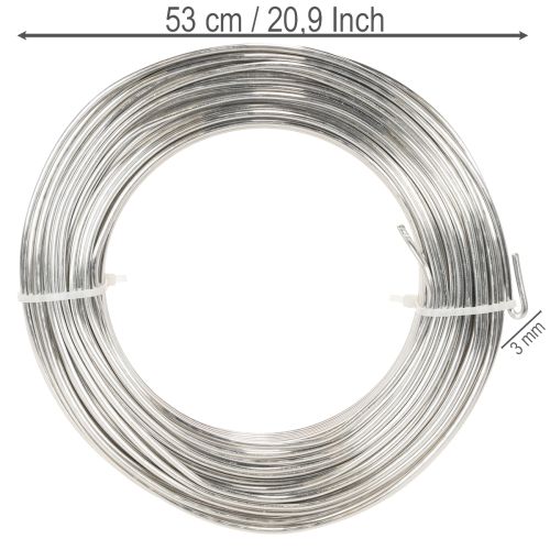 Filo di alluminio, argento, 3 mm, filo per lavori creativi, 1 kg | Floristik24.it