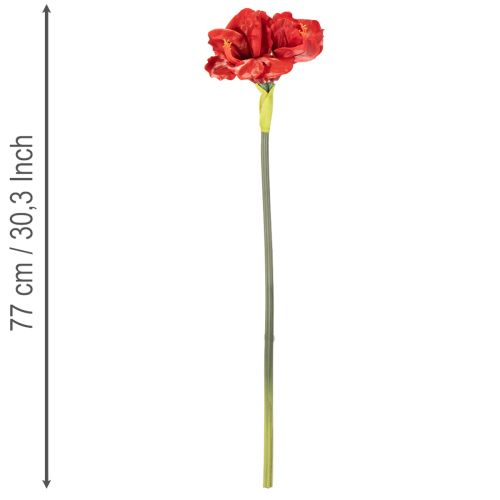 Fiore di amarillide artificiale, rosso, a stelo lungo, per vaso e composizione, 77 cm | Floristik24.it