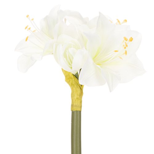 Fiore di amarillide artificiale, bianco, con stelo, Avvento e Natale, 50 cm | Floristik24.it