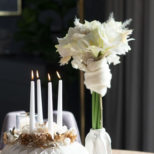 Fiore di amarillide artificiale, bianco, con stelo, Avvento e Natale, 50 cm | Floristik24.it