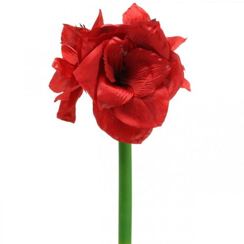 Floristik24 Fiore di seta artificiale rosso Amaryllis con tre fiori H40cm