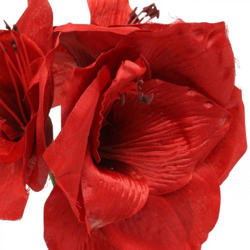 Floristik24 Fiore di seta artificiale rosso Amaryllis con tre fiori H40cm