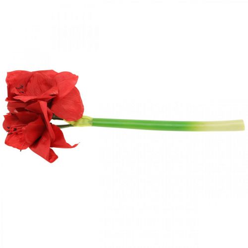 Floristik24 Fiore di seta artificiale rosso Amaryllis con tre fiori H40cm