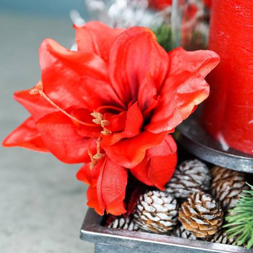 Floristik24 Amaryllis artificiale grande rosso 96,5 cm