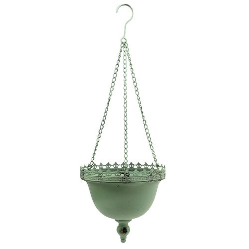 Floristik24 Cestino da appendere verde Ø23cm H21cm