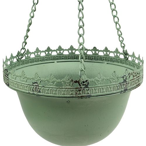 Floristik24 Cestino da appendere verde Ø23cm H21cm