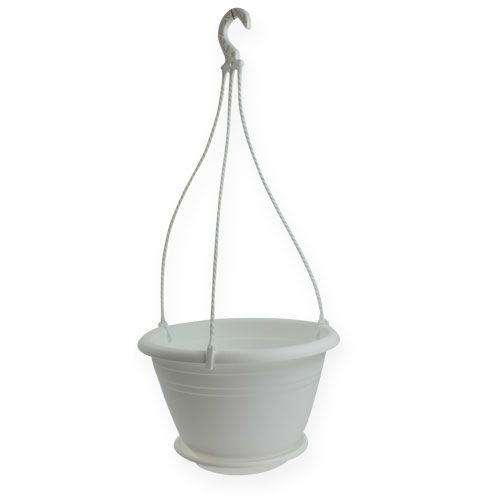 Floristik24 Cesto sospeso Galizia Ø30cm bianco
