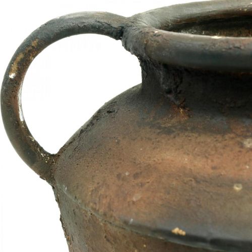 Floristik24 Anfora aspetto antico per vaso da fiori decorazione da giardino in metallo H29cm