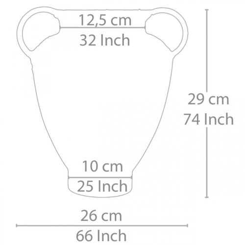 Floristik24 Anfora aspetto antico per vaso da fiori decorazione da giardino in metallo H29cm