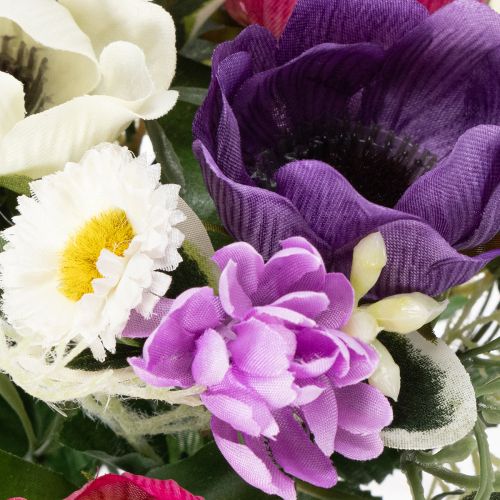 Prodotto Bouquet di fiori artificiali di anemoni, decorazione primaverile, versatile e dal design moderno, 26 cm