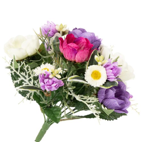 Prodotto Bouquet di fiori artificiali di anemoni, decorazione primaverile, versatile e dal design moderno, 26 cm