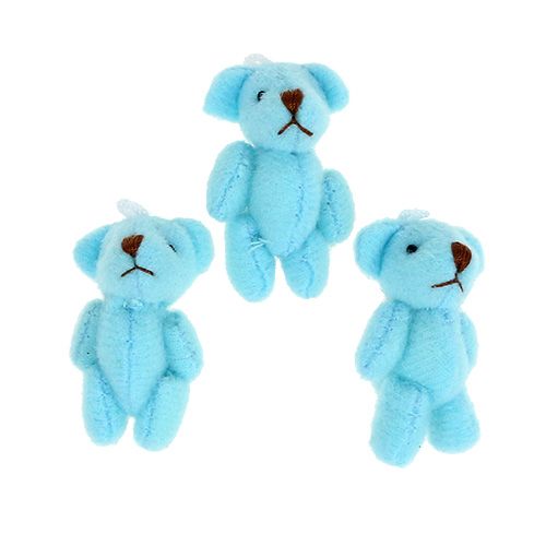 Floristik24 Orso ciondolo azzurro 3,8 cm 12 pezzi