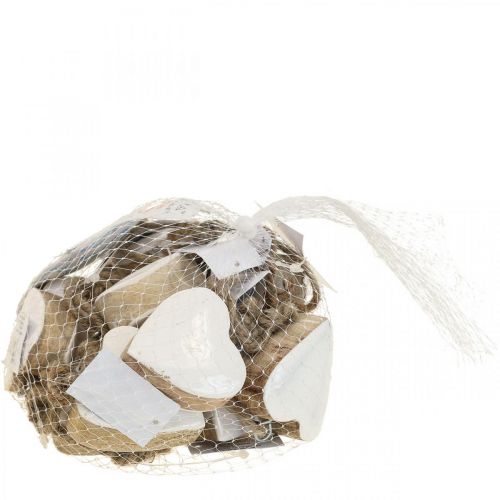 Floristik24 Ciondolo cuori in legno cuori decorativi bianchi Ø5-5,5 cm 12 pezzi