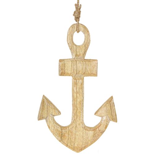 Floristik24 Decorazione a forma di ancora Appendiabiti in legno marittimo Juta naturale 15x25cm 2pz