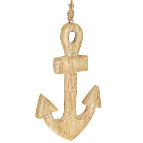 Prodotto Decorazione a forma di ancora Appendiabiti in legno marittimo Juta naturale 15x25cm 2pz