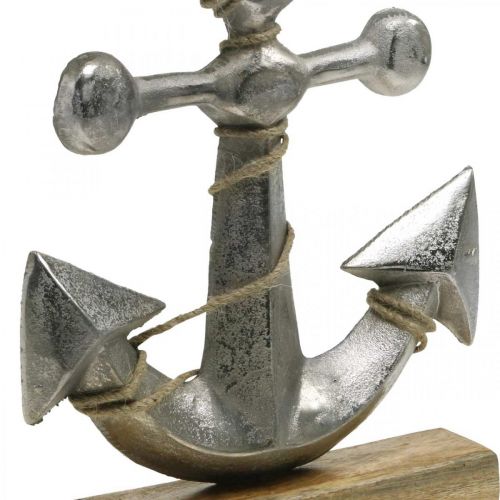 Floristik24 Ancora in metallo, decoro marittimo, decoro nautico marino argento, colori naturali H32cm