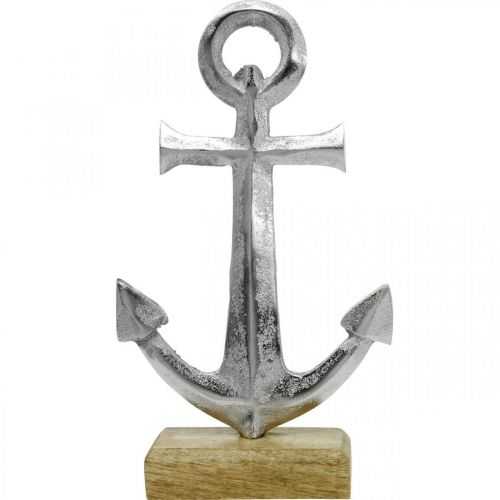 Floristik24 Ancora in metallo, decoro estivo, decoro nautico Argento, naturale H24.5cm