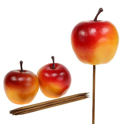 Peosaard Mini mele, mele finte, mele in plastica da 100 pezzi, mini mele rosse lunghe da