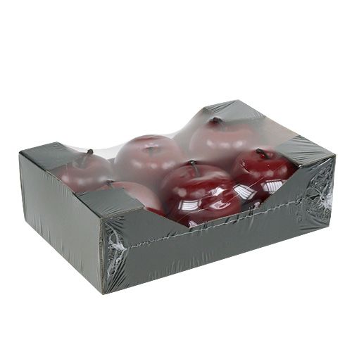 Floristik24 Mela artificiale rossa Ø7,5cm 6pz