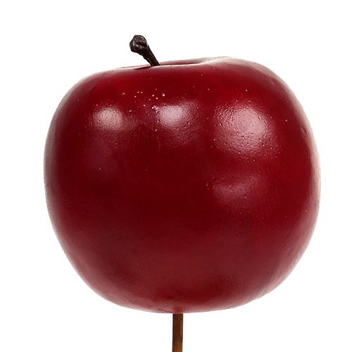 Floristik24 Mela artificiale rossa Ø7,5cm 6pz