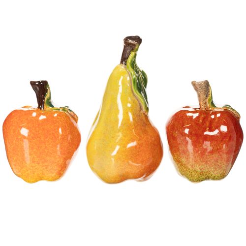 Set di frutta artificiale: mela, pera, oggetto decorativo autunnale, 12 cm, 3 pezzi acquistare | Floristik24.it