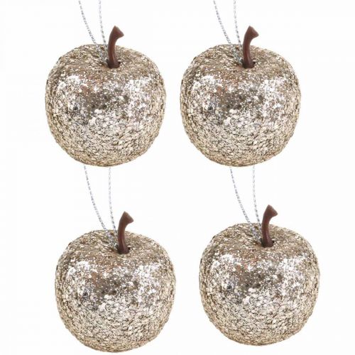 Floristik24 Decorazioni decorative per albero di champagne mini mela glitter Ø3,5 cm 24 pz