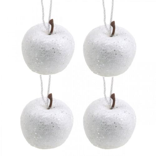 Floristik24 Deco mini apple glitter bianco decorazioni per l&#39;albero di Natale Ø3,5cm 24pz