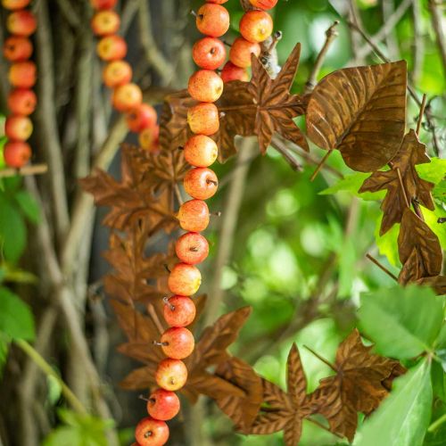 Floristik24 Ghirlanda di mele composta da 55 mini mele giallo-arancio 113cm