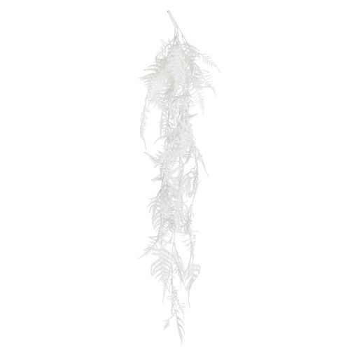 Floristik24 Asparagi asparagi artificiali felce bianca glitter decorazione invernale 105 cm