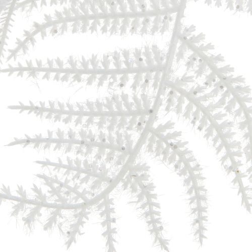 Floristik24 Asparagi asparagi artificiali felce bianca glitter decorazione invernale 105 cm