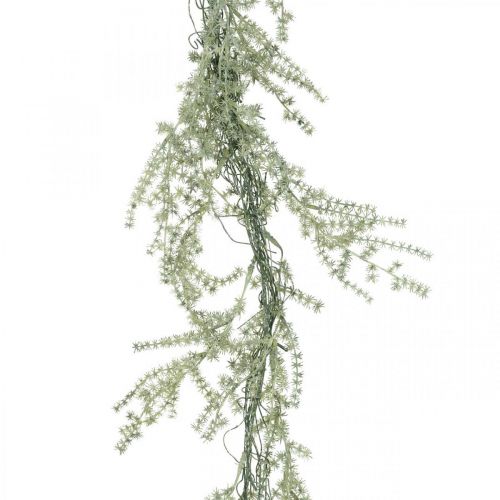 Floristik24 Ghirlanda di asparagi artificiali bianco, grigio appendiabiti 170cm