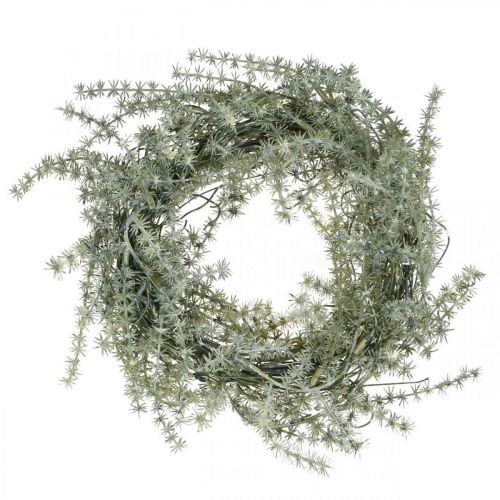 Floristik24 Ghirlanda di asparagi artificiali bianco, grigio Ghirlanda decorativa di asparagi Ø20cm