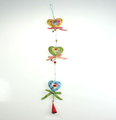 Floristik24 Cuori decorativi in tessuto da appendere 80 cm