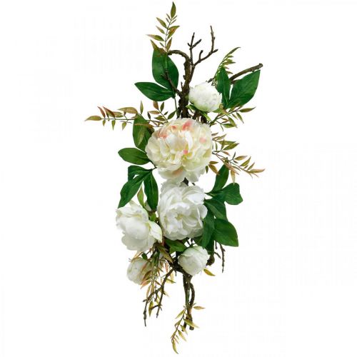 Floristik24 Topper Peonia, decorazione da tavola, ramo di Paeonia bianco L60cm