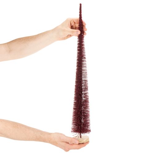 Albero di Natale decorativo, figura slanciata su base di legno, 60 cm | Floristik24.it