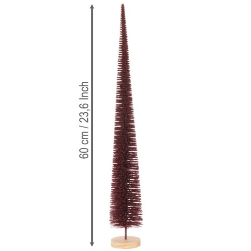 Albero di Natale decorativo, figura slanciata su base di legno, 60 cm | Floristik24.it
