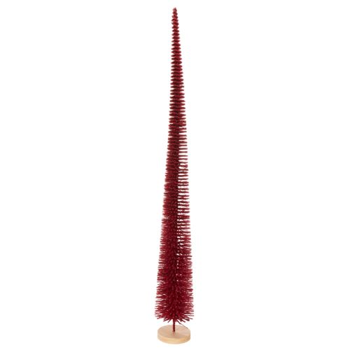 Albero di Natale decorativo moderno e slanciato su base in legno, 80 cm
