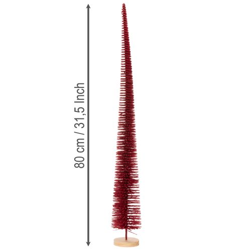 Albero di Natale decorativo moderno e slanciato su base in legno, 80 cm | Floristik24.it