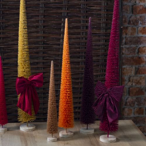 Albero di Natale decorativo moderno e slanciato su base in legno, 80 cm | Floristik24.it