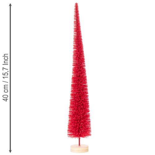 Albero di Natale decorativo stretto, albero di Natale artificiale su base in legno, 40 cm, 3 pezzi | Floristik24.it