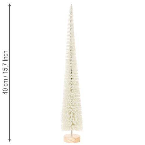 Albero di Natale decorativo con base in legno per decorazioni invernali, 40 cm, 3 pezzi | Floristik24.it