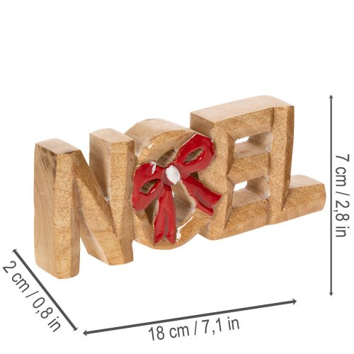 Scritta "Noel" con fiocco, decorazione natalizia, 18 cm | Floristik24.it
